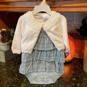 Blue plaid romper dress